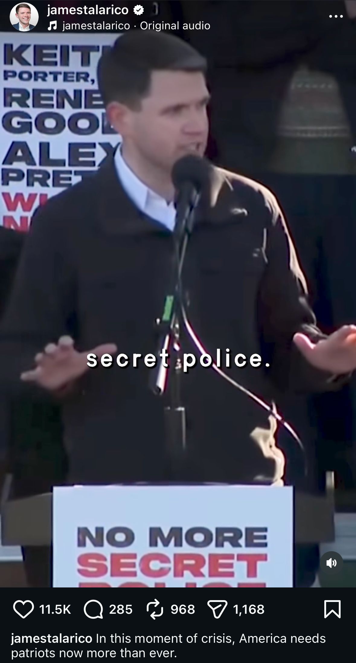 James at the stop ICE rally