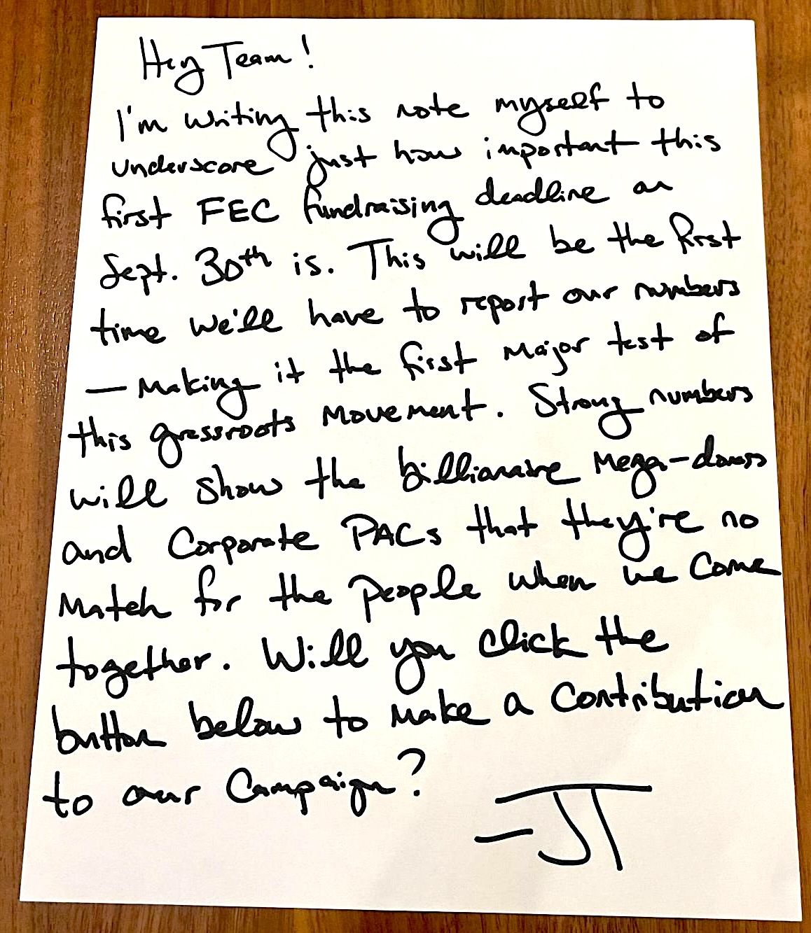 Note from James Talarico